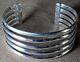 Vintage Navajo Native American Modern Sterling Silver Wide 5 Band Cuff Bracelet