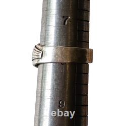 Vintage Navajo Native American R Rex Abeita Sterling Silver Coral Ring Sz 8