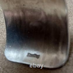 Vintage Navajo Native American Repousse & Tooled Sterling Silver Cuff Bracelet