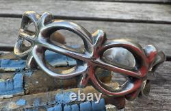 Vintage Navajo Native American Sterling Bracelet Sandcast Silver 6 Wrist Unsign