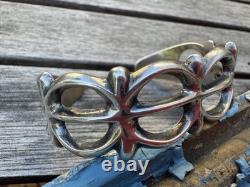 Vintage Navajo Native American Sterling Bracelet Sandcast Silver 6 Wrist Unsign