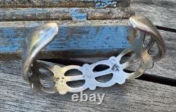 Vintage Navajo Native American Sterling Bracelet Sandcast Silver 6 Wrist Unsign