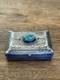 Vintage Navajo Native American Sterling Pill Trinket Box W Turquoise Signed ED