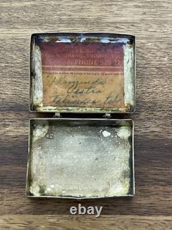 Vintage Navajo Native American Sterling Pill Trinket Box W Turquoise Signed ED Vintage Navajo Native American Sterling Pill Trinket Box W Turquoise Signed ED