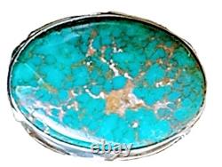 Vintage Navajo Native American Sterling Silver Natural Turquoise Cuff Bracelet
