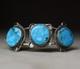 Vintage Navajo Native American Sterling Silver Turquoise Bracelet Cuff Size 6.25