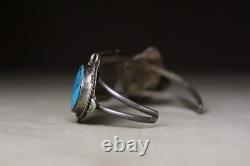 Vintage Navajo Native American Sterling Silver Turquoise Bracelet Cuff Size 6.25