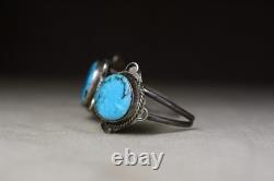 Vintage Navajo Native American Sterling Silver Turquoise Bracelet Cuff Size 6.25