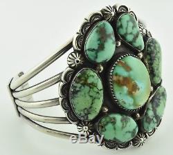 Vintage Navajo Native American Sterling Silver Turquoise Cuff Bracelet Johnson