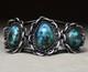 Vintage Navajo Native American Sterling Silver Turquoise Cuff Bracelet Size 6.5