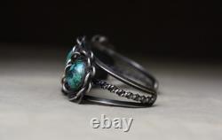 Vintage Navajo Native American Sterling Silver Turquoise Cuff Bracelet Size 6.5