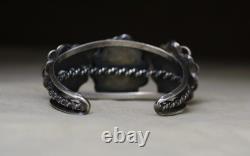 Vintage Navajo Native American Sterling Silver Turquoise Cuff Bracelet Size 6.5