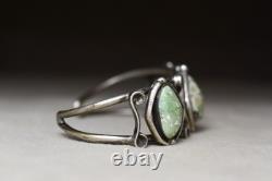 Vintage Navajo Native American Sterling Silver Turquoise Cuff Bracelet Size 7