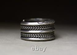 Vintage Navajo Native American Sterling Silver Twisted Rope Cuff Bracelet 6.5