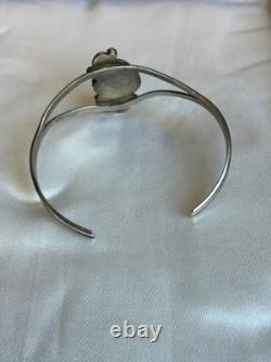 Vintage Navajo Native American Sterling Silver and Turquoise Cuff Bracelet