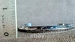 Vintage Navajo Native American Tooled Sterling Silver Knife Edge Cuff Bracelet