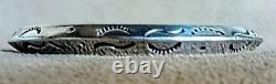 Vintage Navajo Native American Tooled Sterling Silver Knife Edge Cuff Bracelet