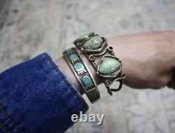 Vintage Navajo Native American Turquoise Sterling Silver Cuff Bracelet Size 7