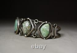Vintage Navajo Native American Turquoise Sterling Silver Cuff Bracelet Size 7