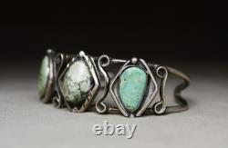 Vintage Navajo Native American Turquoise Sterling Silver Cuff Bracelet Size 7