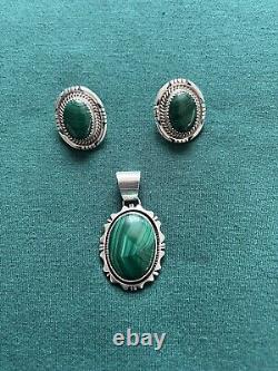 Vintage Navajo Native Indian Jon McCray Sign Sterling Silver Pendent And Earring