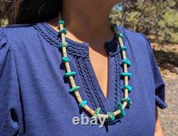 Vintage Navajo Necklace Dead Pawn Native American Turquoise Heishi Jewelry