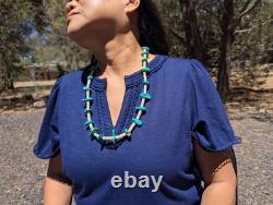 Vintage Navajo Necklace Dead Pawn Native American Turquoise Heishi Jewelry