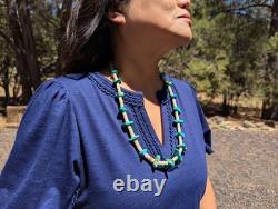Vintage Navajo Necklace Dead Pawn Native American Turquoise Heishi Jewelry