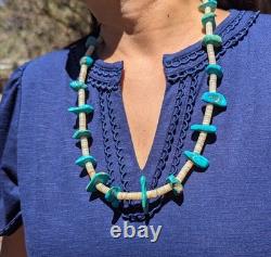 Vintage Navajo Necklace Dead Pawn Native American Turquoise Heishi Jewelry