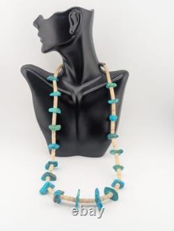 Vintage Navajo Necklace Dead Pawn Native American Turquoise Heishi Jewelry