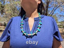Vintage Navajo Necklace Dead Pawn Native American Turquoise Heishi Jewelry
