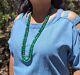 Vintage Navajo Necklace Green Blue Ajax Turquoise Orange Coral Beads NA Jewelry