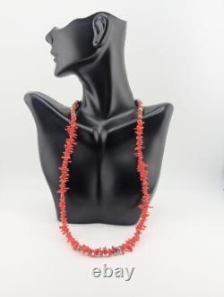 Vintage Navajo Necklace Red Branch Coral 22 in Native American Jewelry