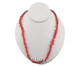 Vintage Navajo Necklace Red Branch Coral 22 in Native American Jewelry