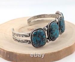 Vintage Navajo Nevada Turquoise Cuff Bracelet Native NA Sterling Jewelry sz 7