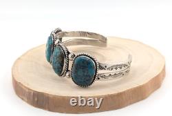 Vintage Navajo Nevada Turquoise Cuff Bracelet Native NA Sterling Jewelry sz 7
