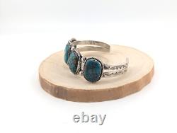 Vintage Navajo Nevada Turquoise Cuff Bracelet Native NA Sterling Jewelry sz 7
