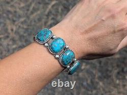 Vintage Navajo Nevada Turquoise Cuff Bracelet Native NA Sterling Jewelry sz 7