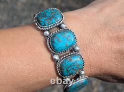 Vintage Navajo Nevada Turquoise Cuff Bracelet Native NA Sterling Jewelry sz 7