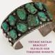 Vintage Navajo OLD BLUE GEM Turquoise Bracelet Sterling Silver Old Pawn Cuff LG