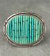 Vintage Navajo P SIERRA Turquoise COBBLESTONE Sterling Bracelet 121+g AS FOUND