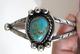 Vintage Navajo Royston Turquoise Sterling Silver Cuff Bracelet Stamped Bead