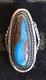 Vintage Navajo SINGLE-STONE BISBEE BLUE Turquoise Sterling Silver Ring
