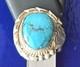 Vintage Navajo SINGLE-STONE BISBEE BLUE Turquoise Sterling Silver Ring
