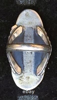 Vintage Navajo SINGLE-STONE BISBEE BLUE Turquoise Sterling Silver Ring