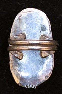 Vintage Navajo SINGLE-STONE BISBEE BLUE Turquoise Sterling Silver Ring