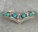 Vintage Navajo SLEEPING BEAUTY Turquoise BLOSSOM Sterling Silver Bracelet SIGNED