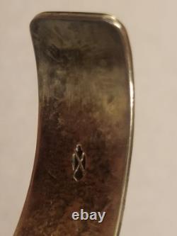 Vintage Navajo SS Turquoise & Coral Chip Inlay Cuff Bracelet, Stamped