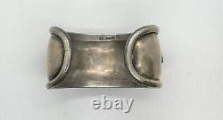 Vintage Navajo Signed CR Bracelet Cuff Sterling Silver 925 Turquoise 89.1g