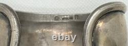 Vintage Navajo Signed CR Bracelet Cuff Sterling Silver 925 Turquoise 89.1g
